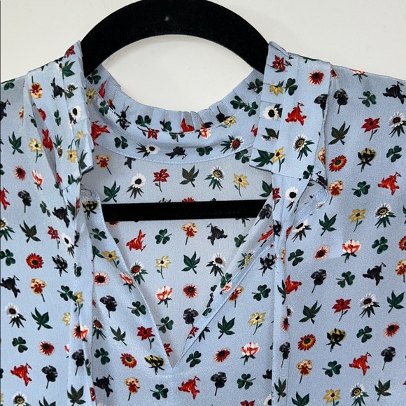 Equipment Femme Floral Garden Silk Tie Cuff Blouse - Picture 8 of 11